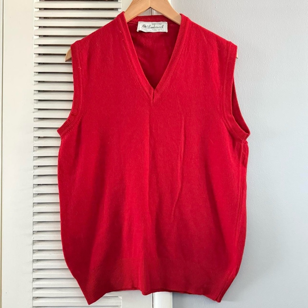 Vintage 70’s 80’s Lambswool Made In Italy Vest Sweater